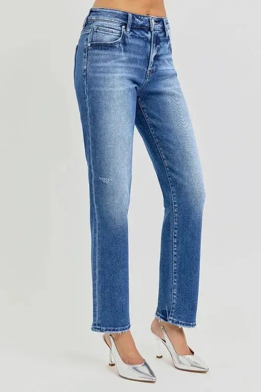RISEN Mid Rise Ankle Tapered Jeans for Women Casual Style - Love Salve